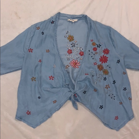 Denim floral jacket - Picture 1 of 7